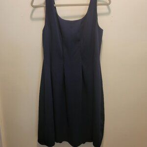 Navy Pleated Dress